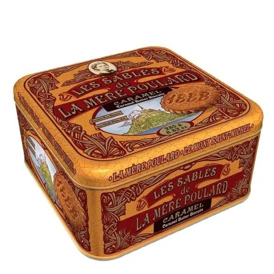 Caramel butter biscuits x32 – Mère Poulard, 250gSablés pur beurre au Caramel x32 boite métal – Caramel butter biscuits x32 – Mère Poulard, 250g –