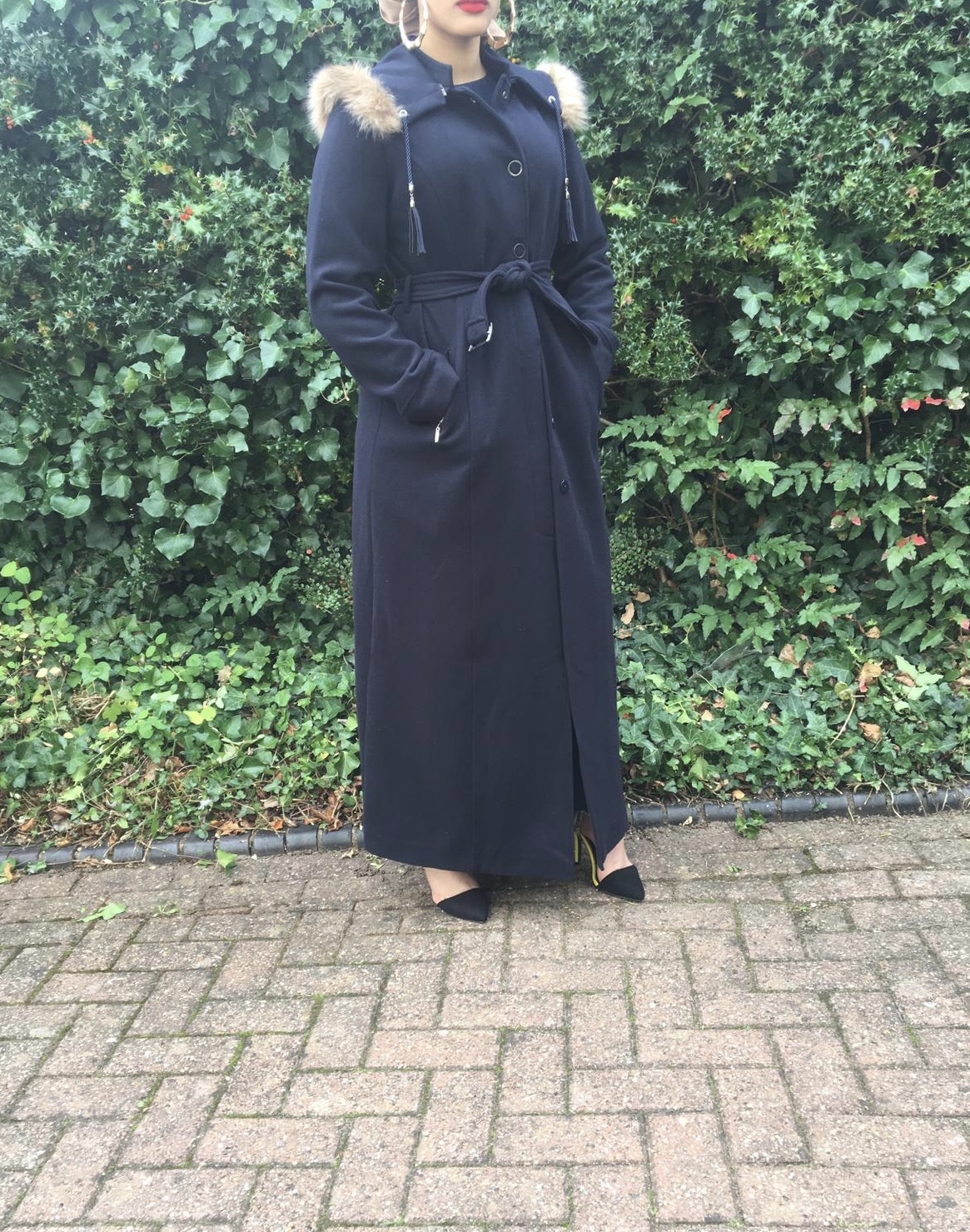 Blue Faux Fur Hoodie Jacket – UK12/EU42