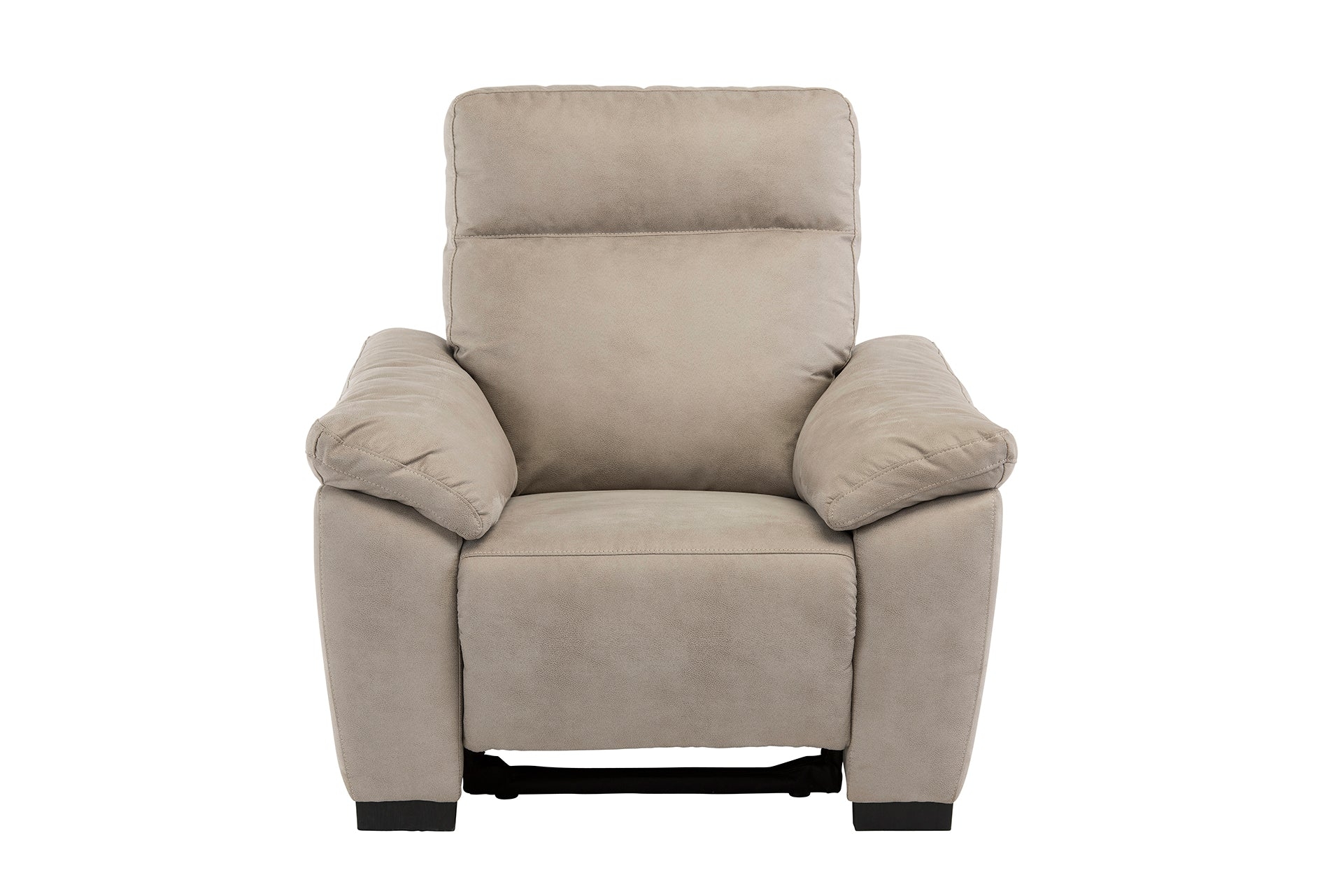 Farrell Full Electric Recliner In Soft Touch Fabric Armchair USB Port, Natural – Lc Living