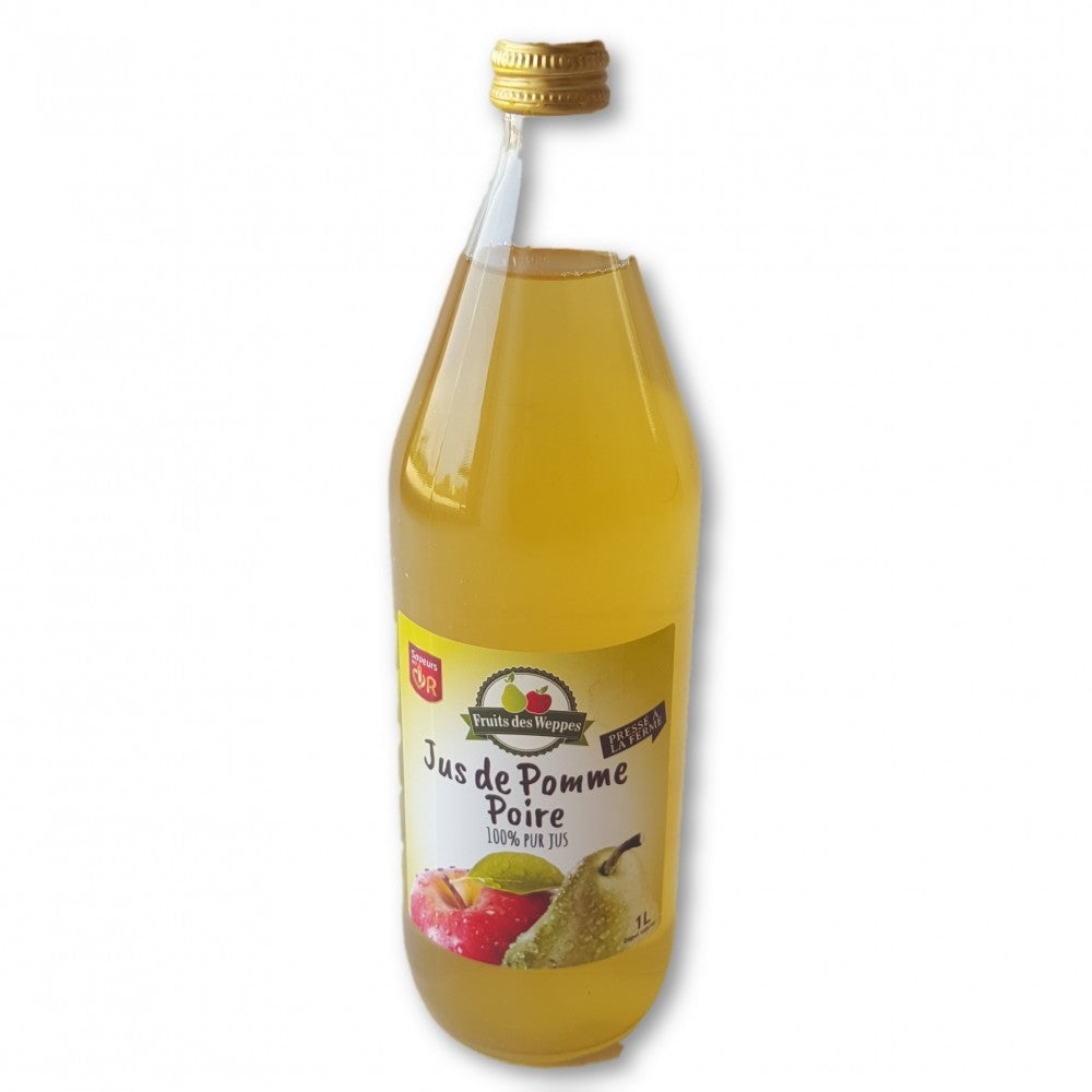 Apple and pear juice 1L glass bottle – Vergers des Weppes, 1LJus de pomme et poire – Apple & pear juice 1L – Vergers des Weppes, 1L – Chanteroy – Le
