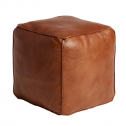 St. Thomas Rose Brown – Buffalo Leather Pouffe – Acumen Collection – Acumen Collection