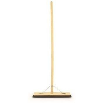 18″ Heavy Duty Wooden Rubber Floor Squeegee Blade Metal Stay and Solid Handle