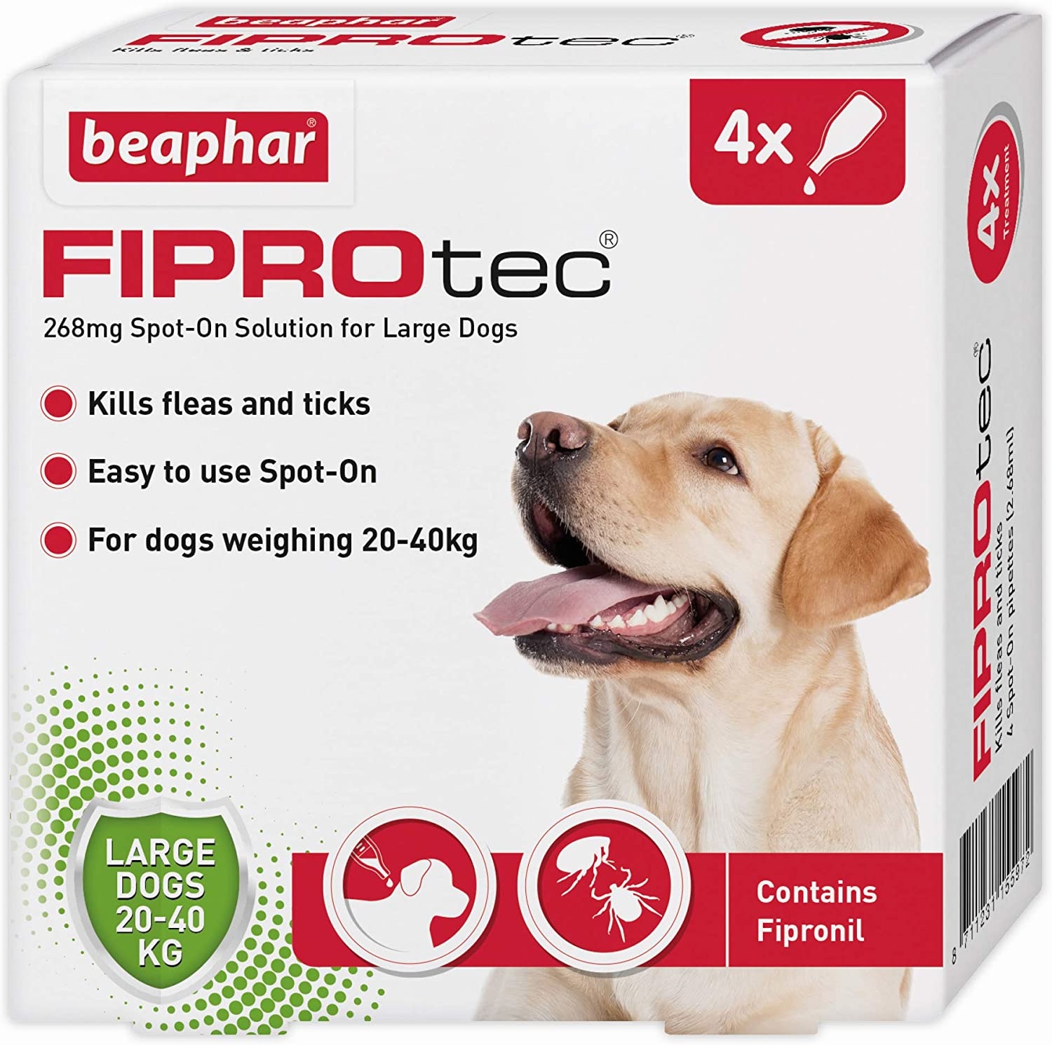 Fiprotec Spot On Large Dog- 20-40kg 4x Pipette – Fur2Feather Pet Supplies
