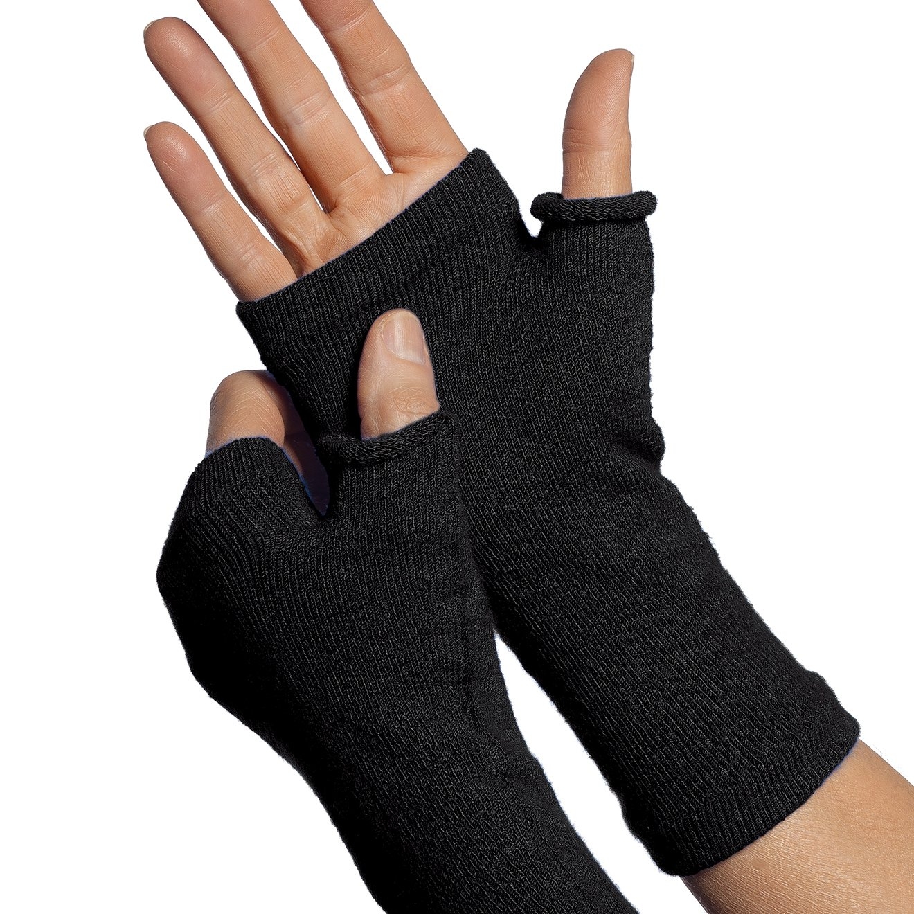 Fingerless Gloves – Protection for Hands – fragile skin – Black – Limb Keepers