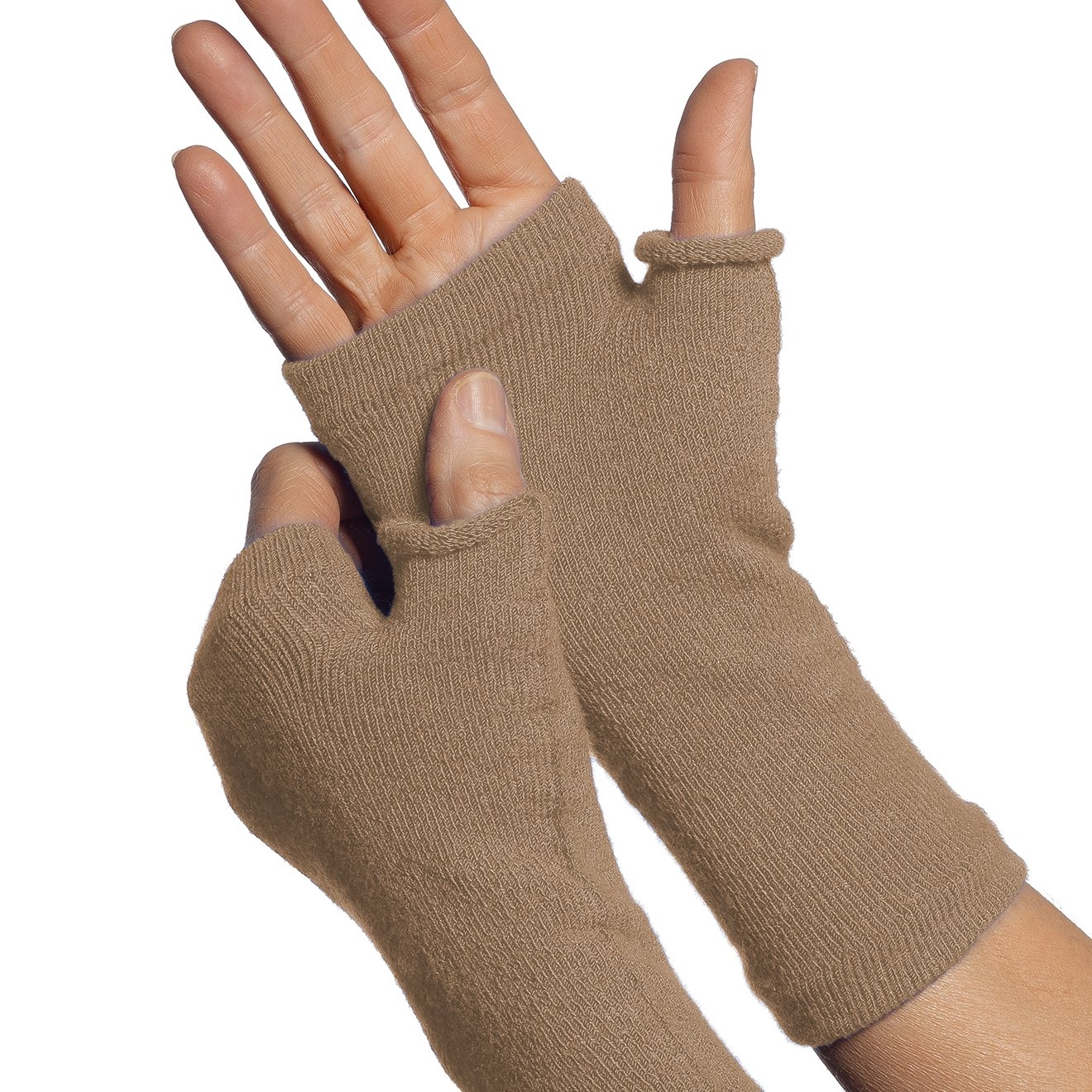 Fingerless Gloves – Protection for Hands – fragile skin – Khaki – Limb Keepers