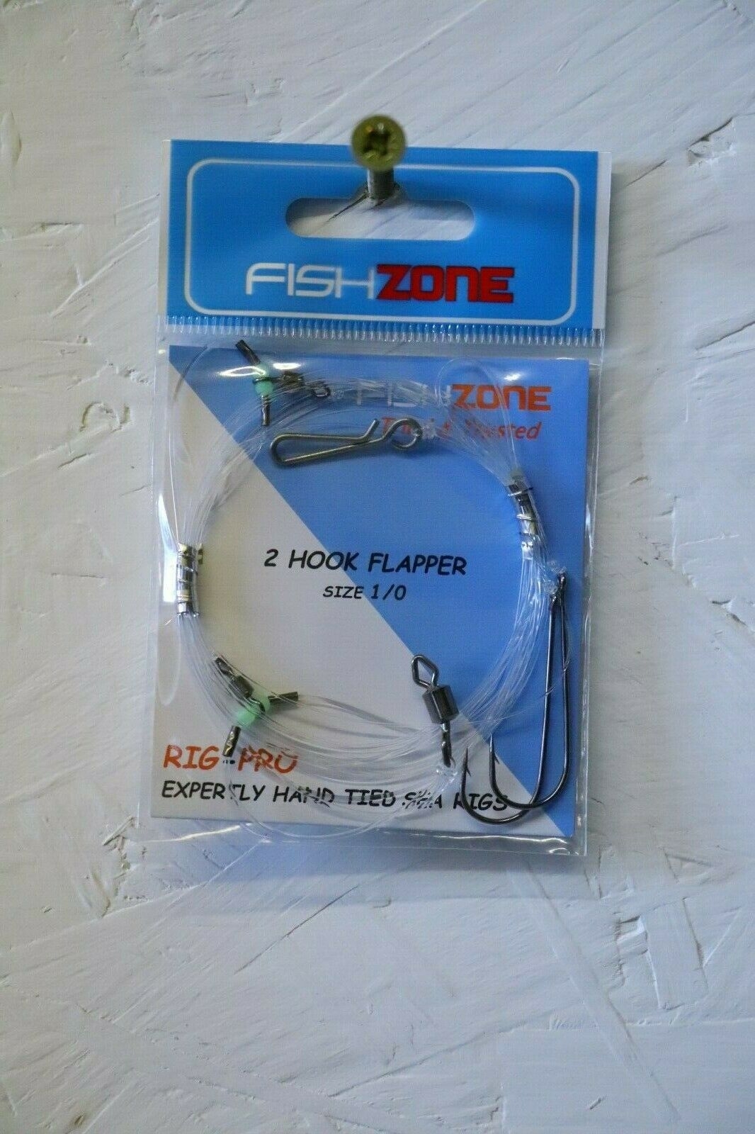 FishZone 2 hook flapper size 1/0 scratching rig sea fishing rig