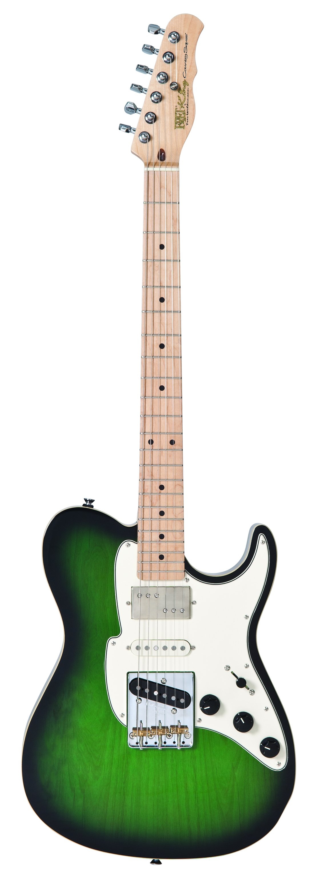 Limited Edition 1 of 6 – Fret-King Country Squier Special Electric Guitar – Ash Green Burst