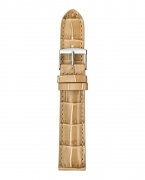 Padded Alligator Grain Leather Watch Band Almond, 18mm