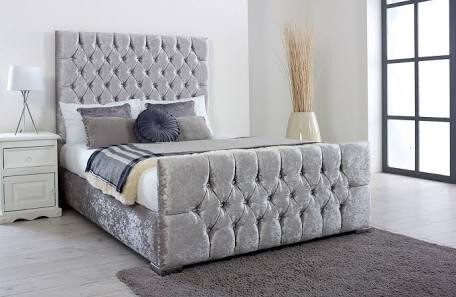 Florida Bed – King – 5FT – Crushed Velvet – Optional Mattress – Upholstered – Sleep World Furniture