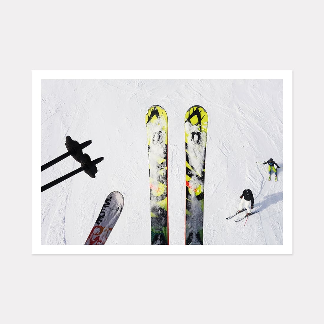 Follow me Ski Art Print, A2 (59.4cm x 42cm) unframed print – Powderhound