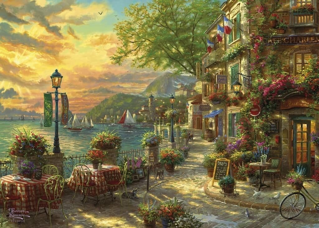 Jigsaw Puzzle French Riviera Cafe – 1000 Pieces – Gibsons – The Yorkshire Jigsaw Store