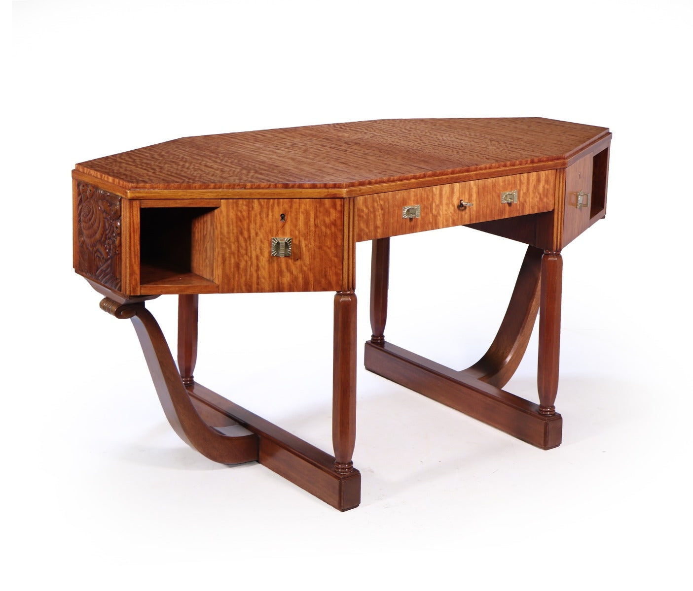 Art Deco Desk in Satinwood by Maurice Dufrene – The Furniture Rooms