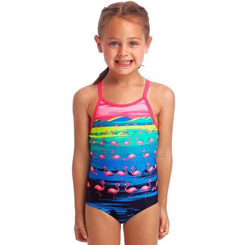 Funkita – Flamingo Flood – Toddler Girls Printed One Piece Girls Age 3 – Aqua Swim Supplies