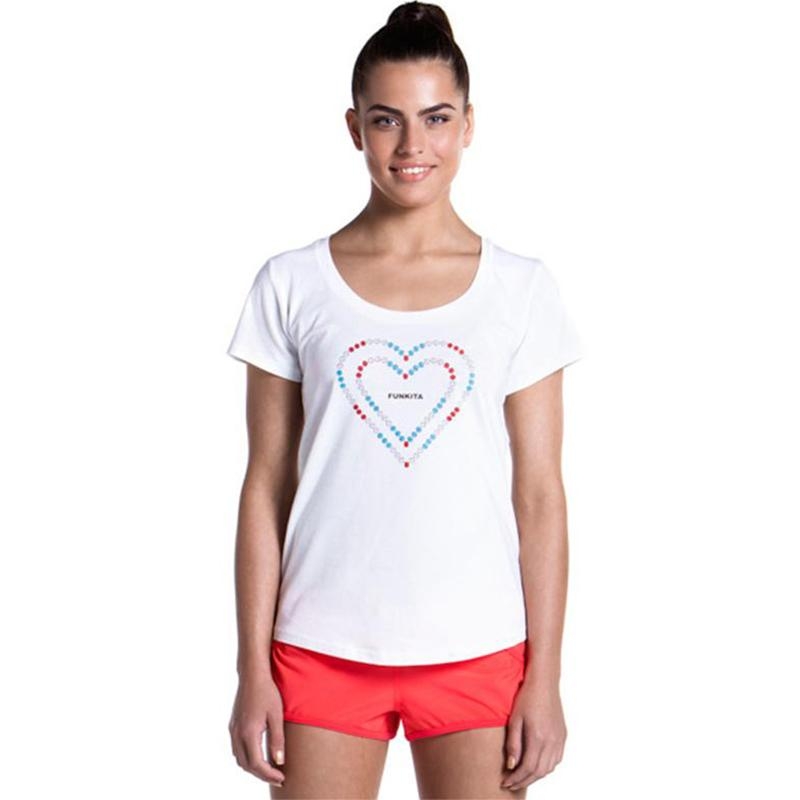 Funkita – Heart Lane Rope – Girls Scoop Neck T – Shirt Girls Age 10 – Aqua Swim Supplies