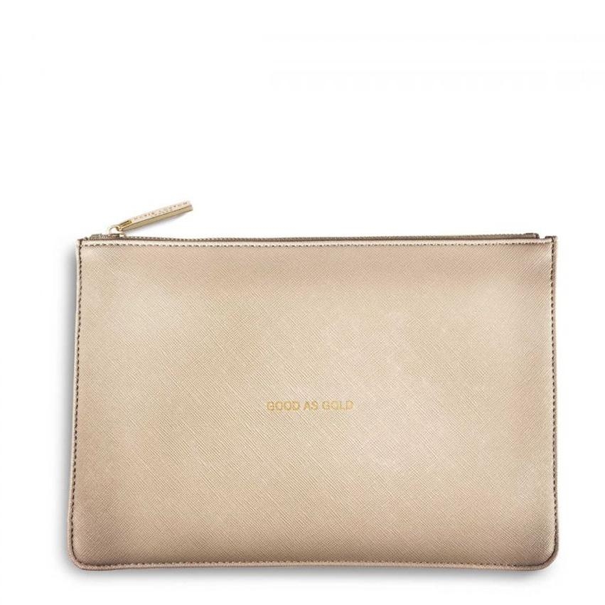 Katie Loxton Good As Gold Perfect Pouch In Metallic Gold