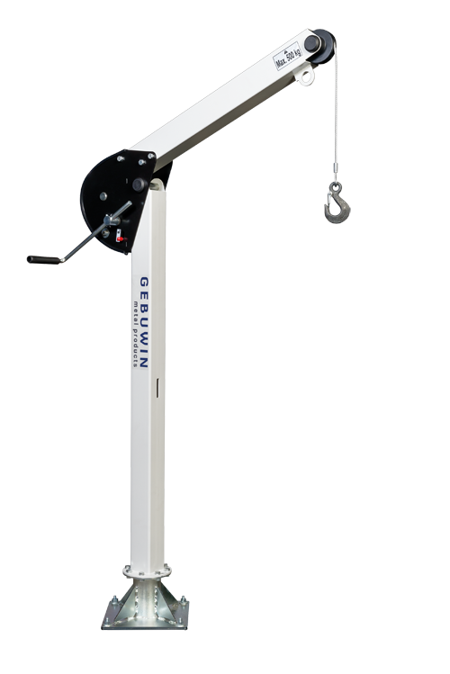 Sd125 – 125kg Swivel Hoisting Davit (With Built In Winch And Cable) (156-22) – Sd125 Gr (Painted Finish) And Zinc Box Column Ref:156.22.8 – Swivel Hoisting Davit – Black / Silver – Steel