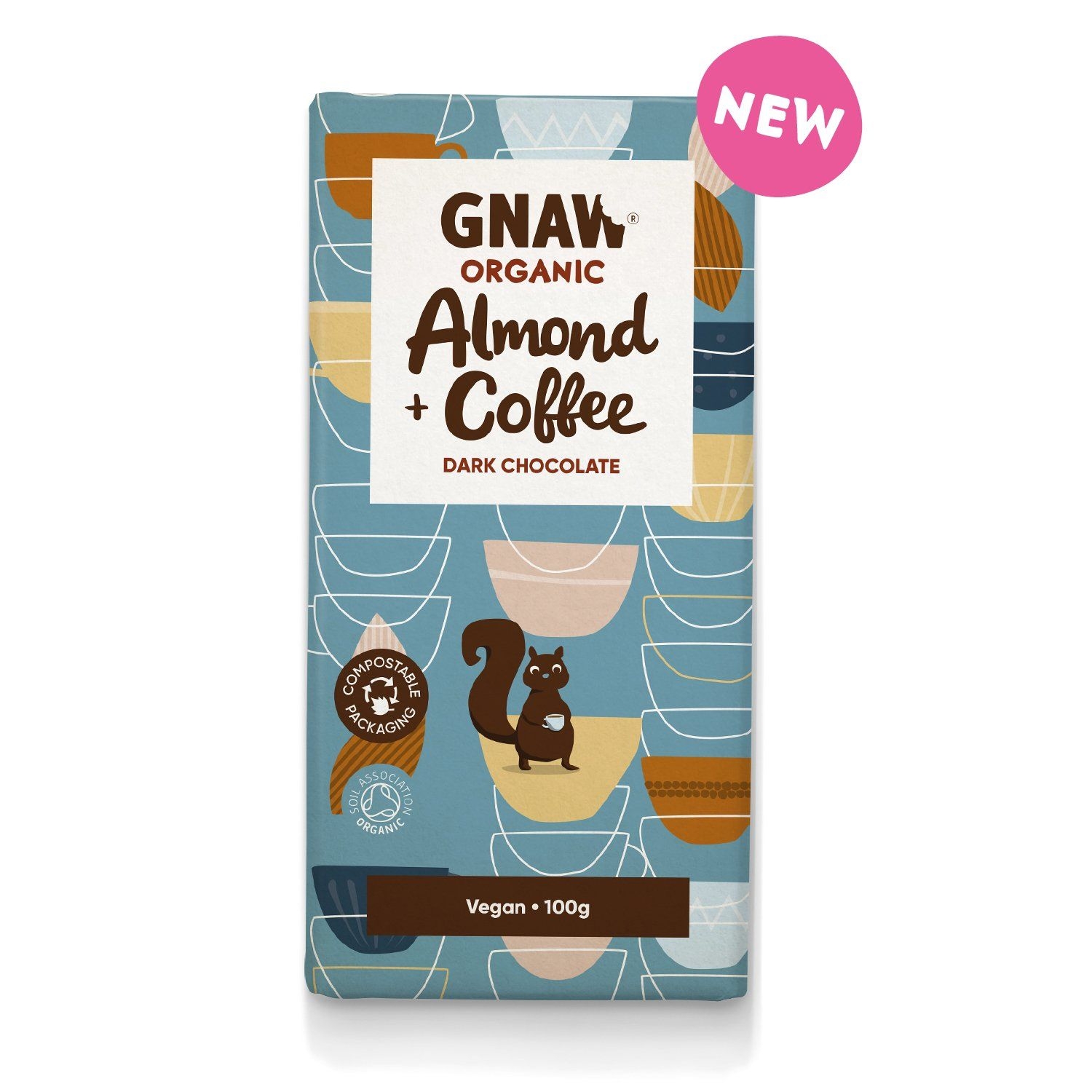 Gnaw Organic Almond Coffee Dark Chocolate Bar – Confection Affection