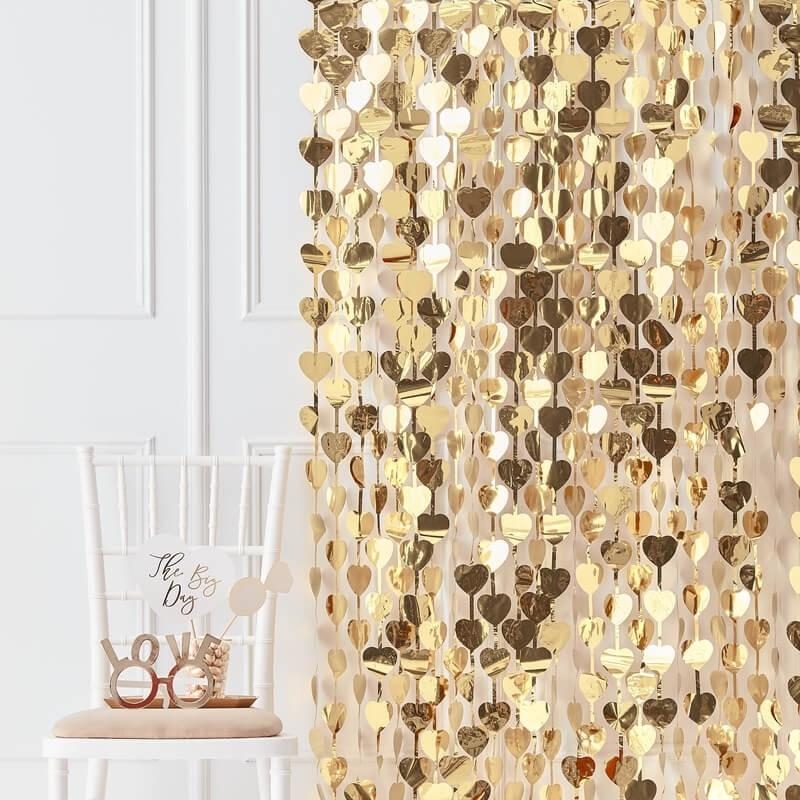 Coming Soon – Gold Heart Backdrop –  – Party Supplies