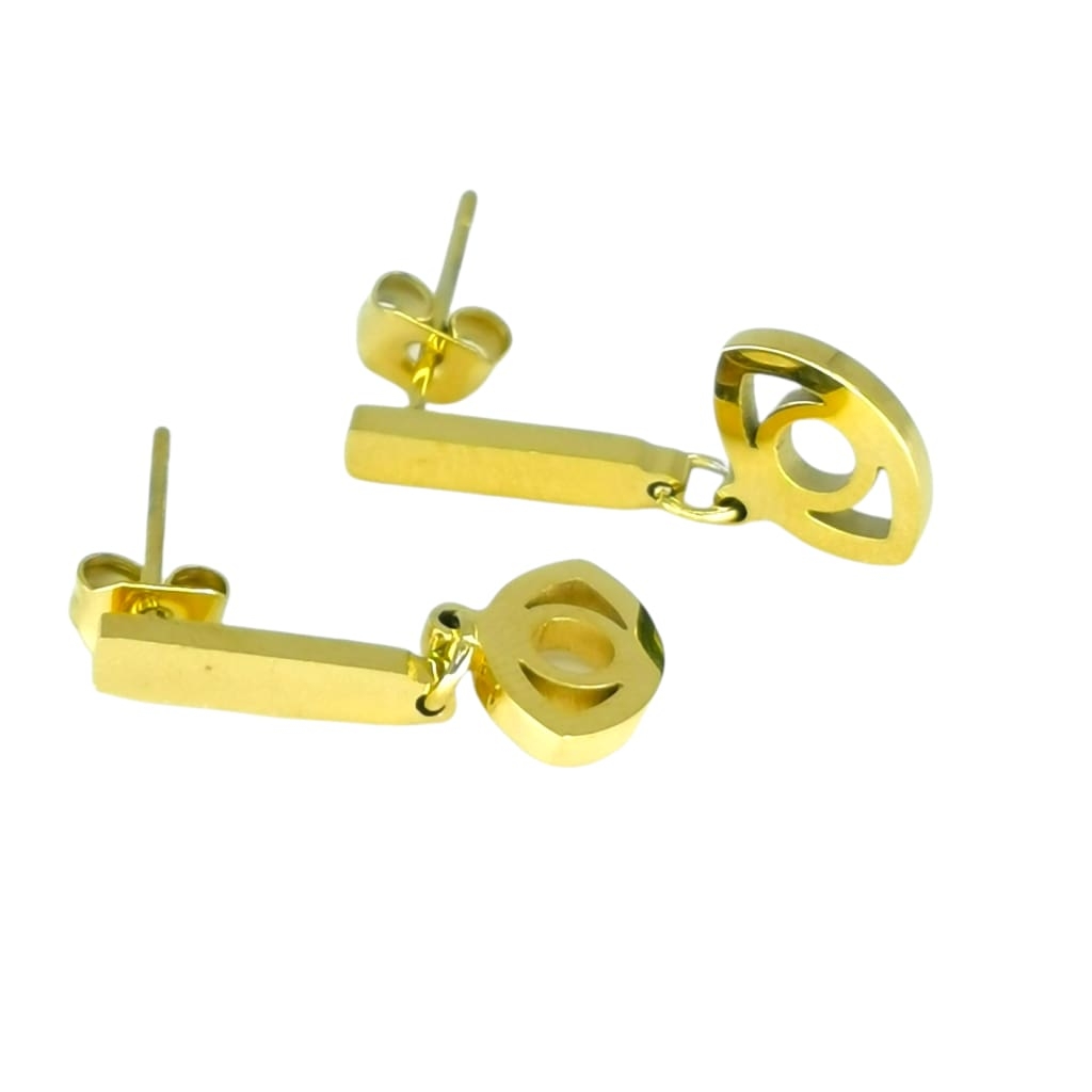 Gold Evil Eye Earrings £24.99 Gold – Ezavision