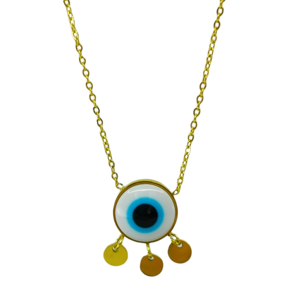 Gold Evil Eye Necklace 40+5cm – Gold – Ezavision
