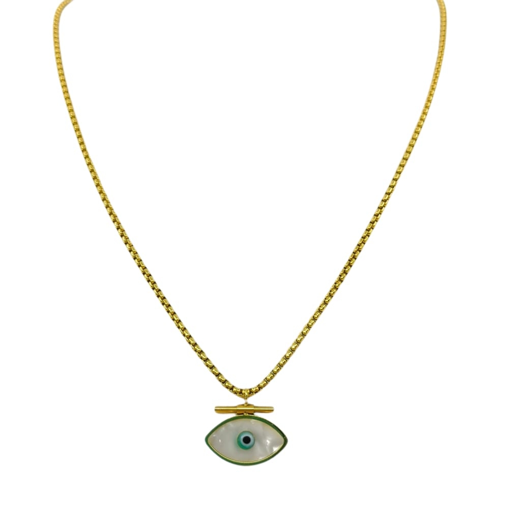Gold Evil Eye Necklace 40+7cm – Gold – Ezavision