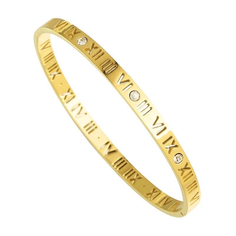 Gold Numeral Bangle 17cm – Gold – Ezavision