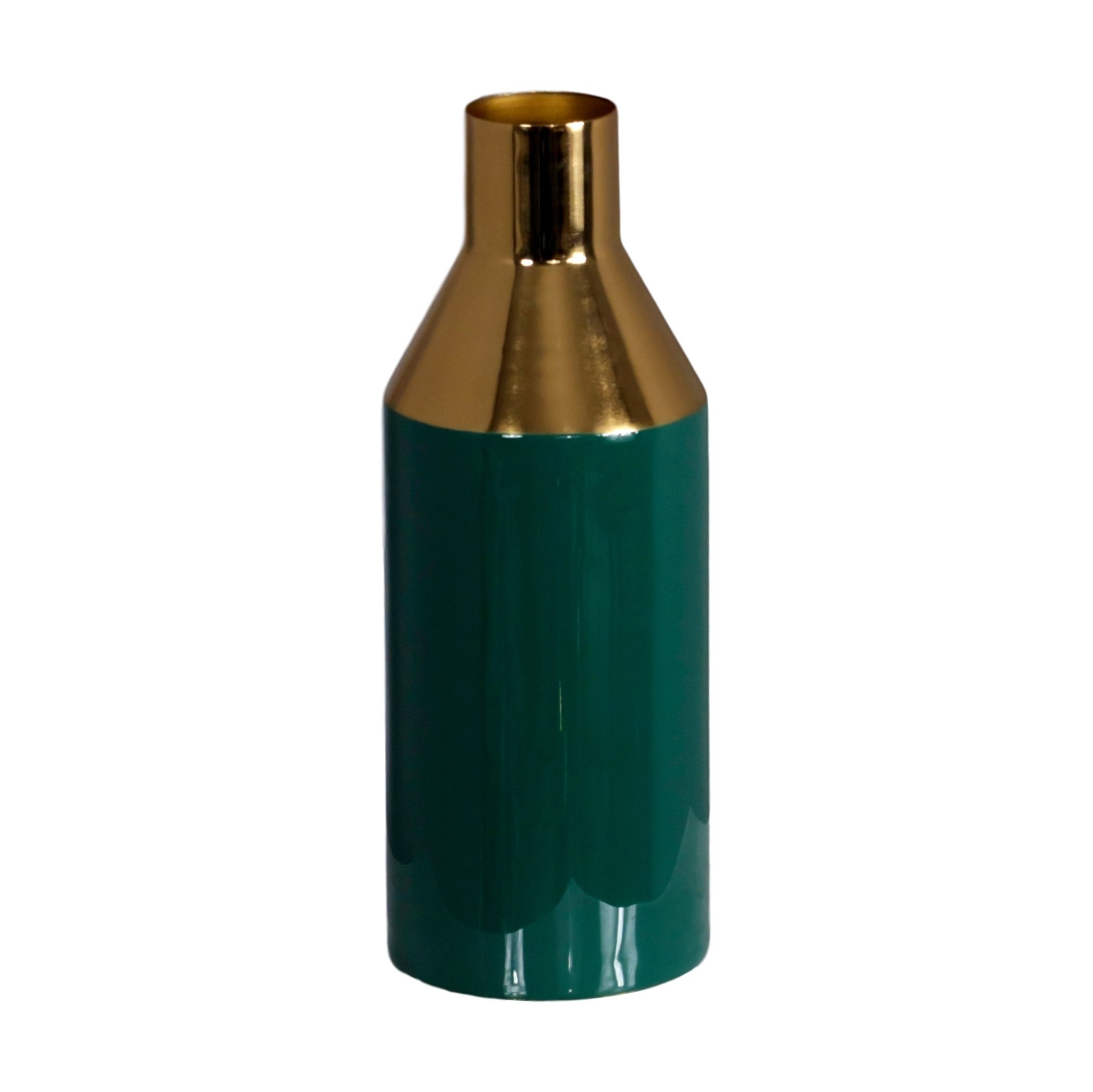 Gold Stem Deep Green Vase by Native Home & Lifestyle – Furniture & Homeware – The Luxe Home