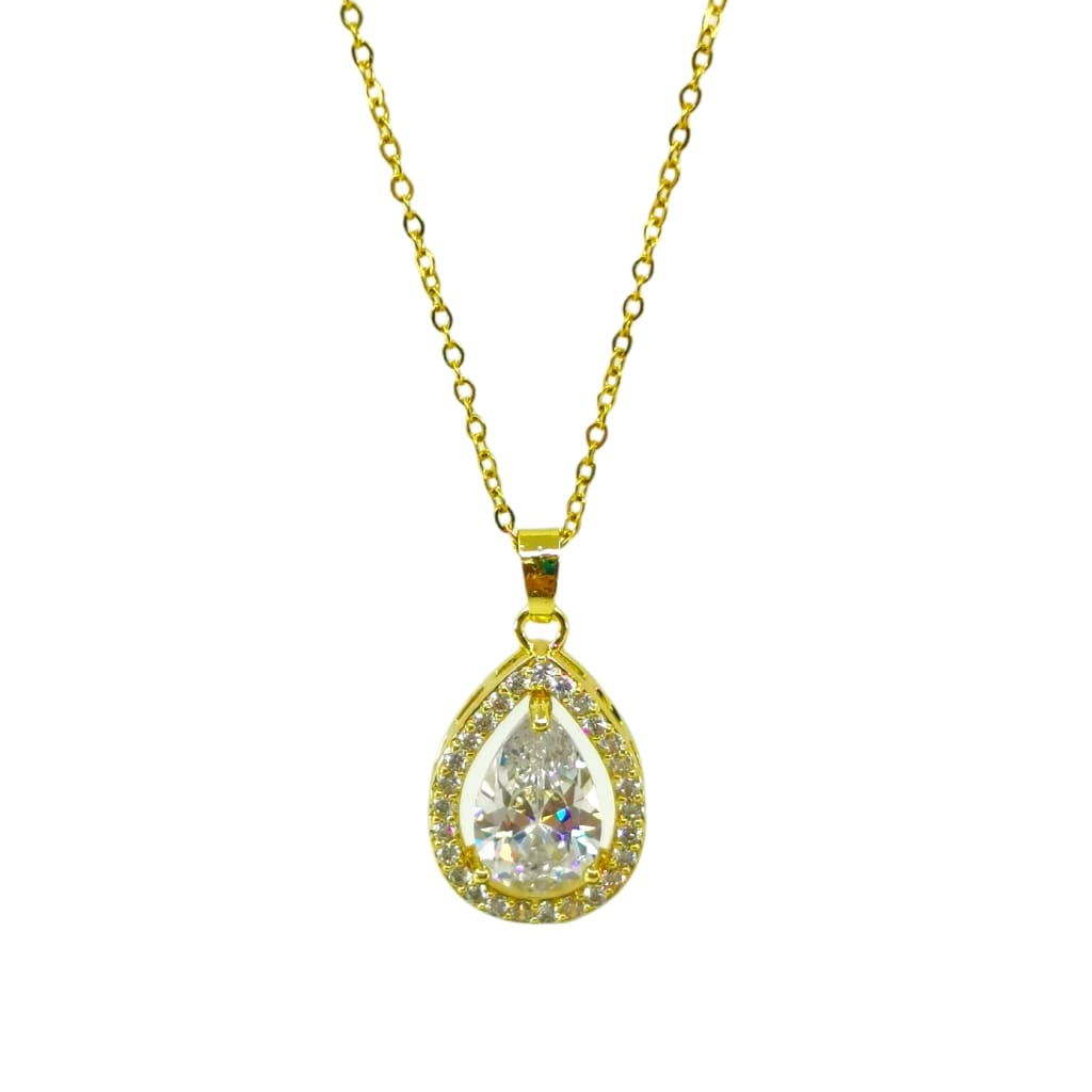 Gold Teardrop Necklace 45+5cm – Gold – Ezavision
