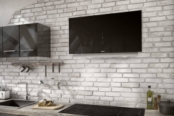 Airforce Vertical Graphite 90cm Wall Mounted Cooker Hood-Black glass