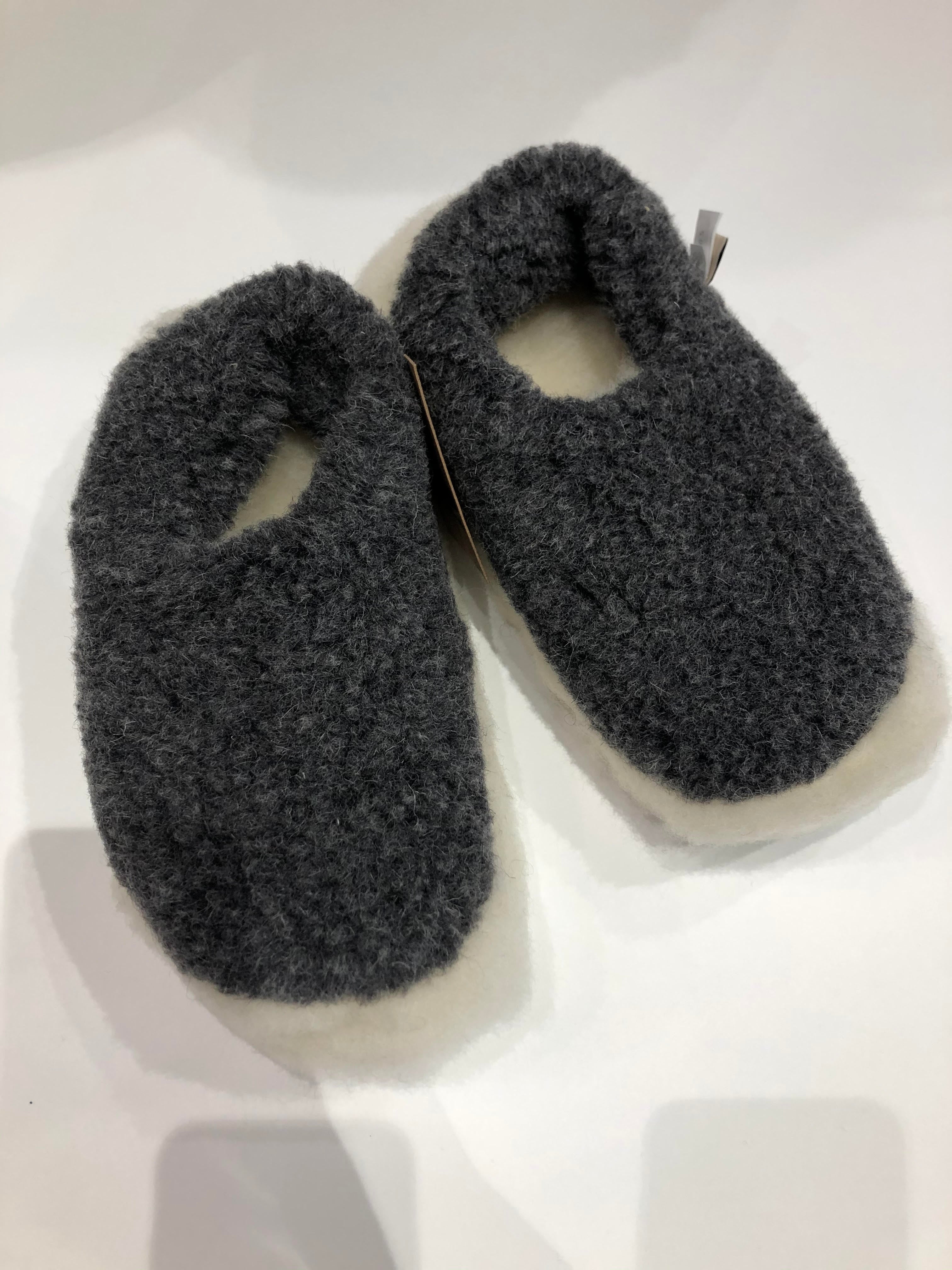 Graphite Merino Wool Slippers, 5-6 (EU 39-40) / Graphite