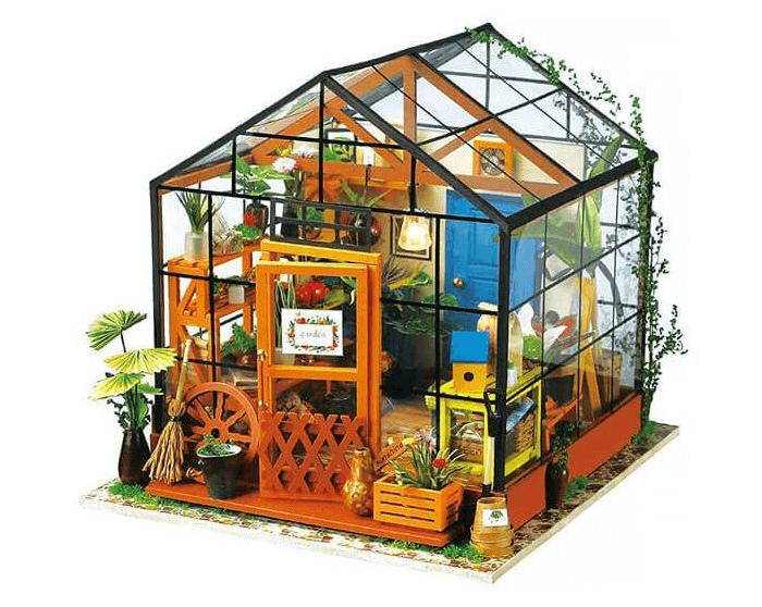 Wooden 3D Cathy’s Flower Garden Green House DIY Miniature Model – Children’s Toys By Wood Bee Nice