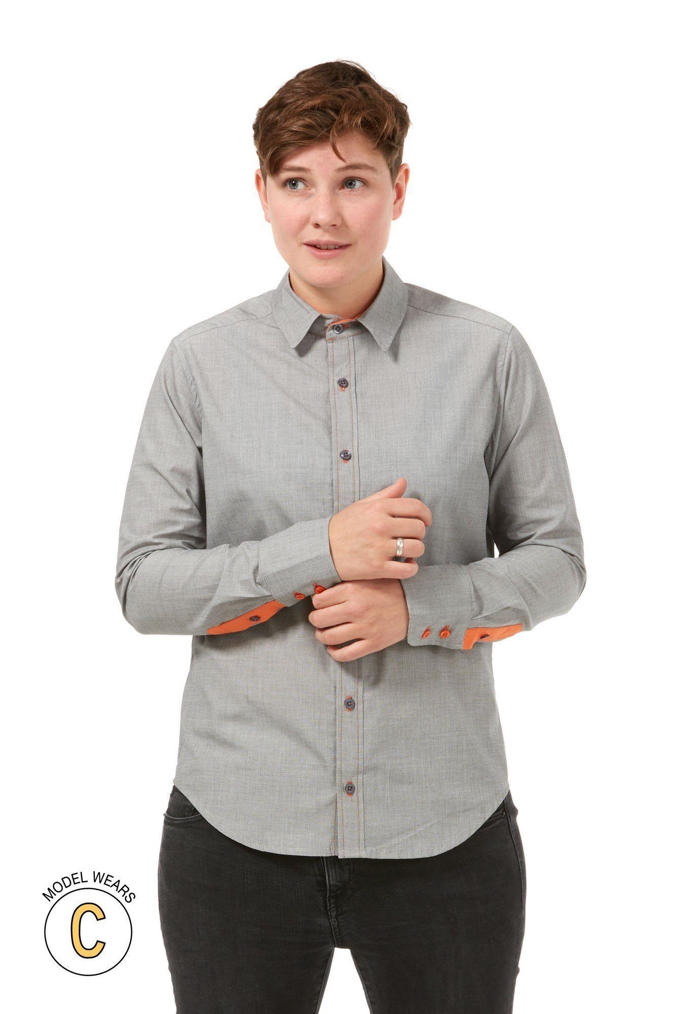 Grey Long Sleeve Shirt – Charlie / 0 =UK 8 / US 4 / xxS