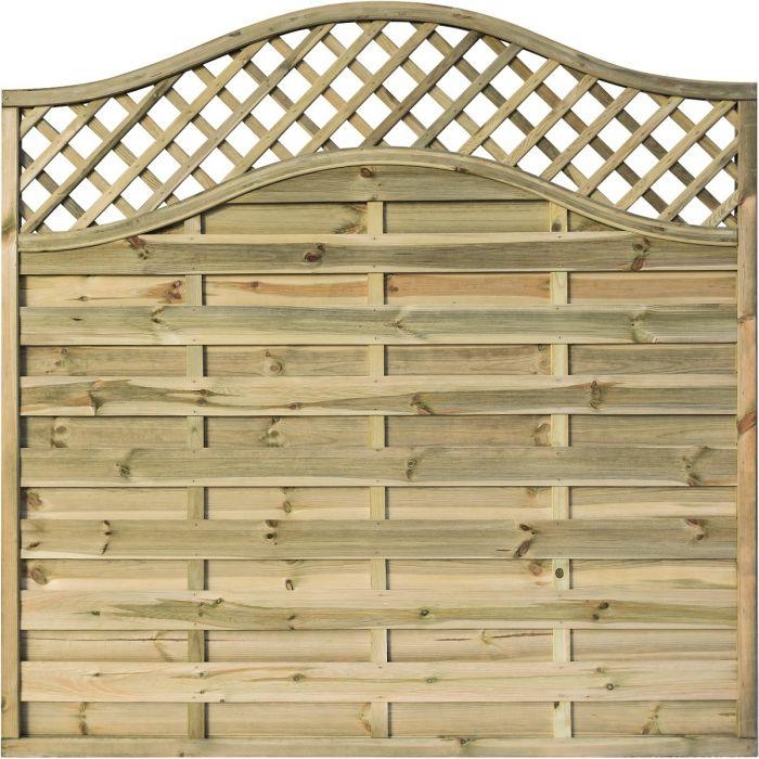 The Covent screen Fence Panel with Curved Lattice Top