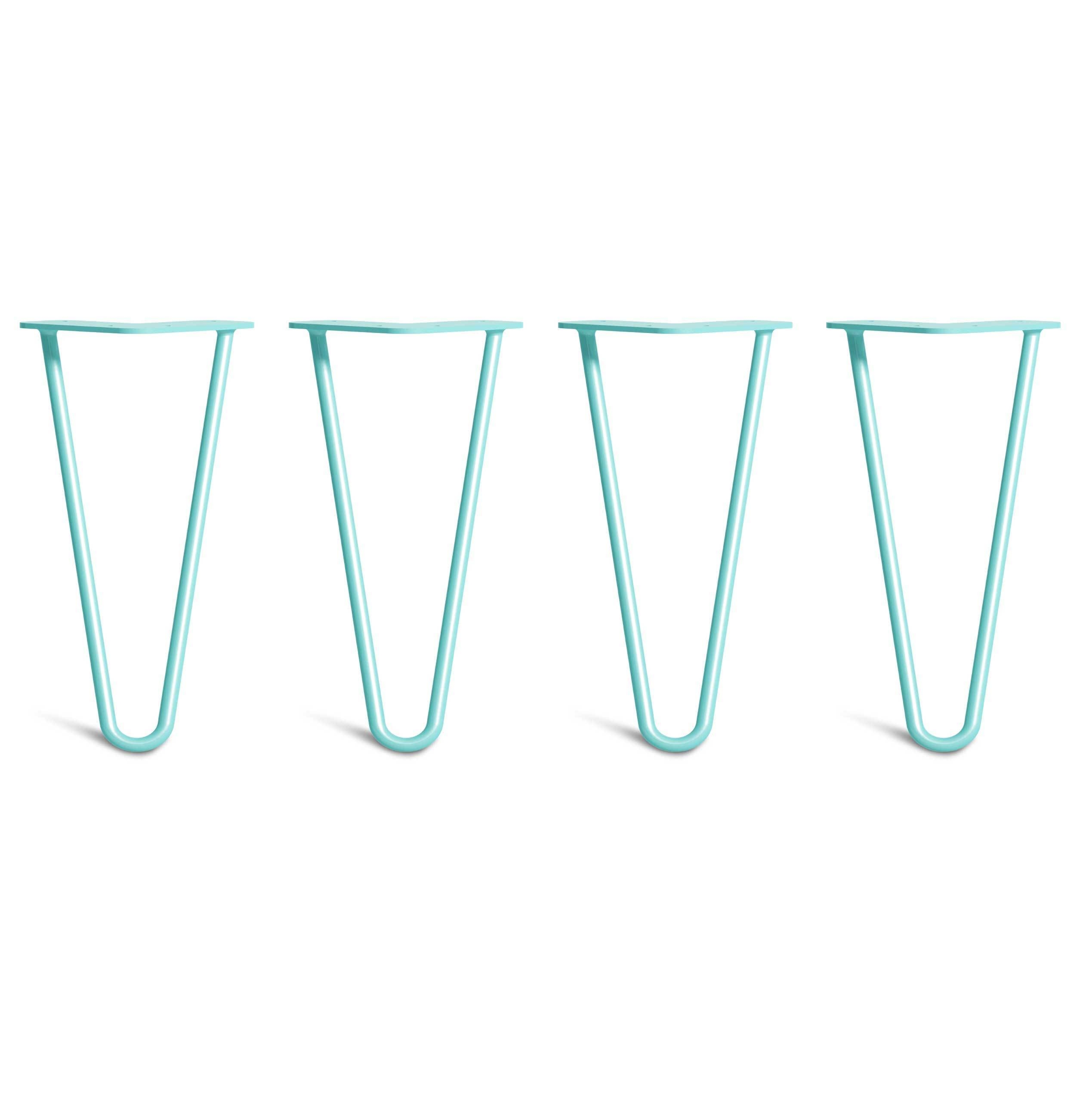 Low Coffee Table Hairpin Legs – Steel – Duck Egg Blue – 25cm – 2 Rod Design – 10mm – Classic – Pack Of 4 – The Hairpin Leg Company