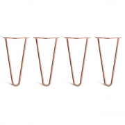 Low Coffee Table Hairpin Legs – Steel – Copper – 25cm – 2 Rod Design – 10mm – Classic – Pack Of 4 – The Hairpin Leg Company