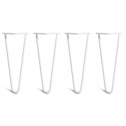 Low Coffee Table Hairpin Legs – Steel – White – 30cm – 2 Rod Design – 10mm – Classic – Pack Of 4 – The Hairpin Leg Company