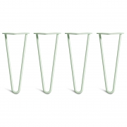 Low Coffee Table Hairpin Legs – Steel – Pastel Green – 30cm – 2 Rod Design – 10mm – Classic – Pack Of 4 – The Hairpin Leg Company