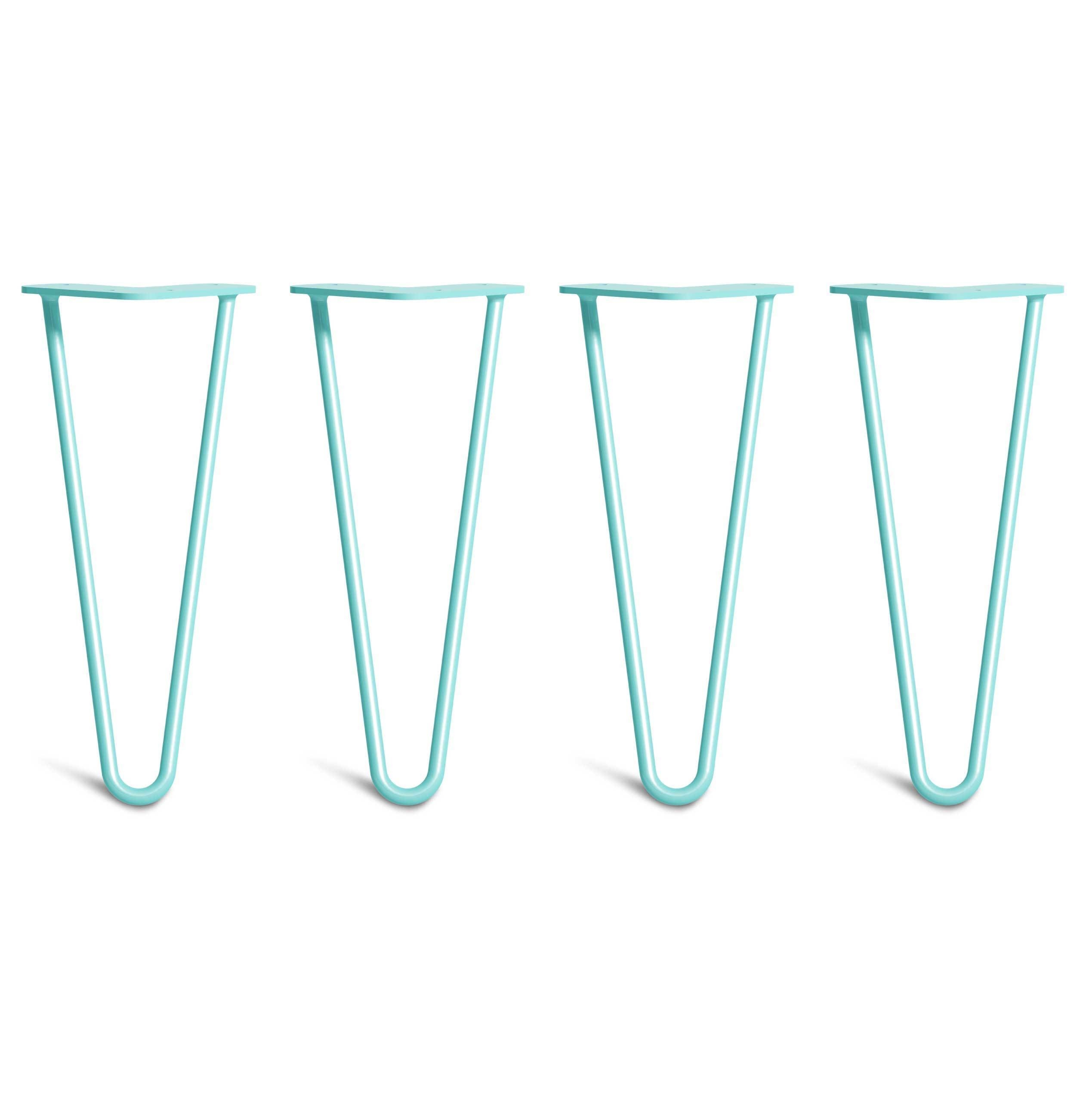 Low Coffee Table Hairpin Legs – Steel – Duck Egg Blue – 30cm – 2 Rod Design – 10mm – Classic – Pack Of 4 – The Hairpin Leg Company