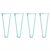Low Coffee Table Hairpin Legs – Steel – Duck Egg Blue – 30cm – 2 Rod Design – 10mm – Classic – Pack Of 4 – The Hairpin Leg Company