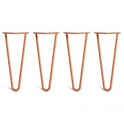 Low Coffee Table Hairpin Legs – Steel – Orange – 30cm – 2 Rod Design – 10mm – Classic – Pack Of 4 – The Hairpin Leg Company