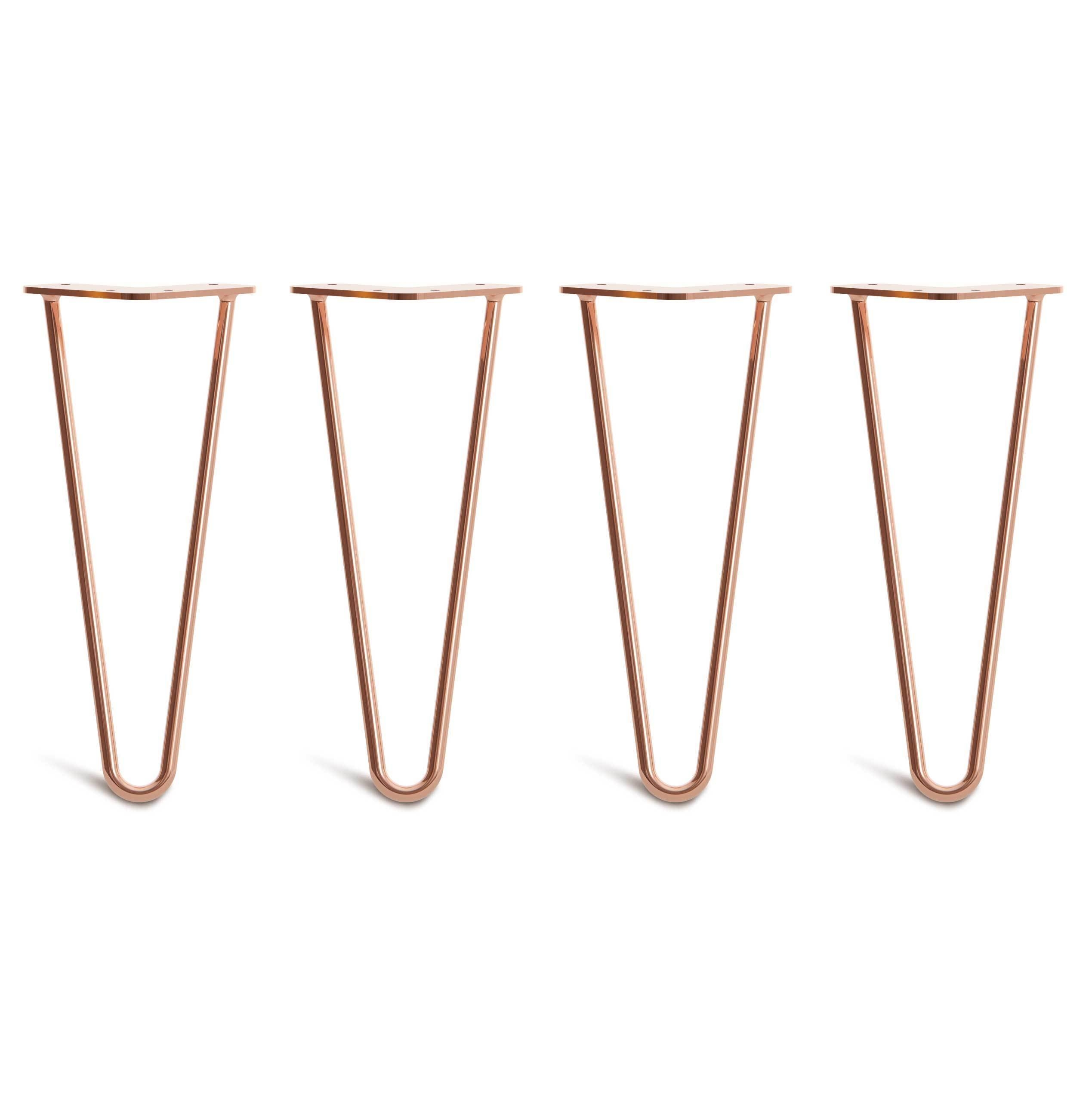 Low Coffee Table Hairpin Legs – Steel – Copper – 30cm – 2 Rod Design – 10mm – Classic – Pack Of 4 – The Hairpin Leg Company