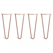Low Coffee Table Hairpin Legs – Steel – Copper – 30cm – 2 Rod Design – 10mm – Classic – Pack Of 4 – The Hairpin Leg Company