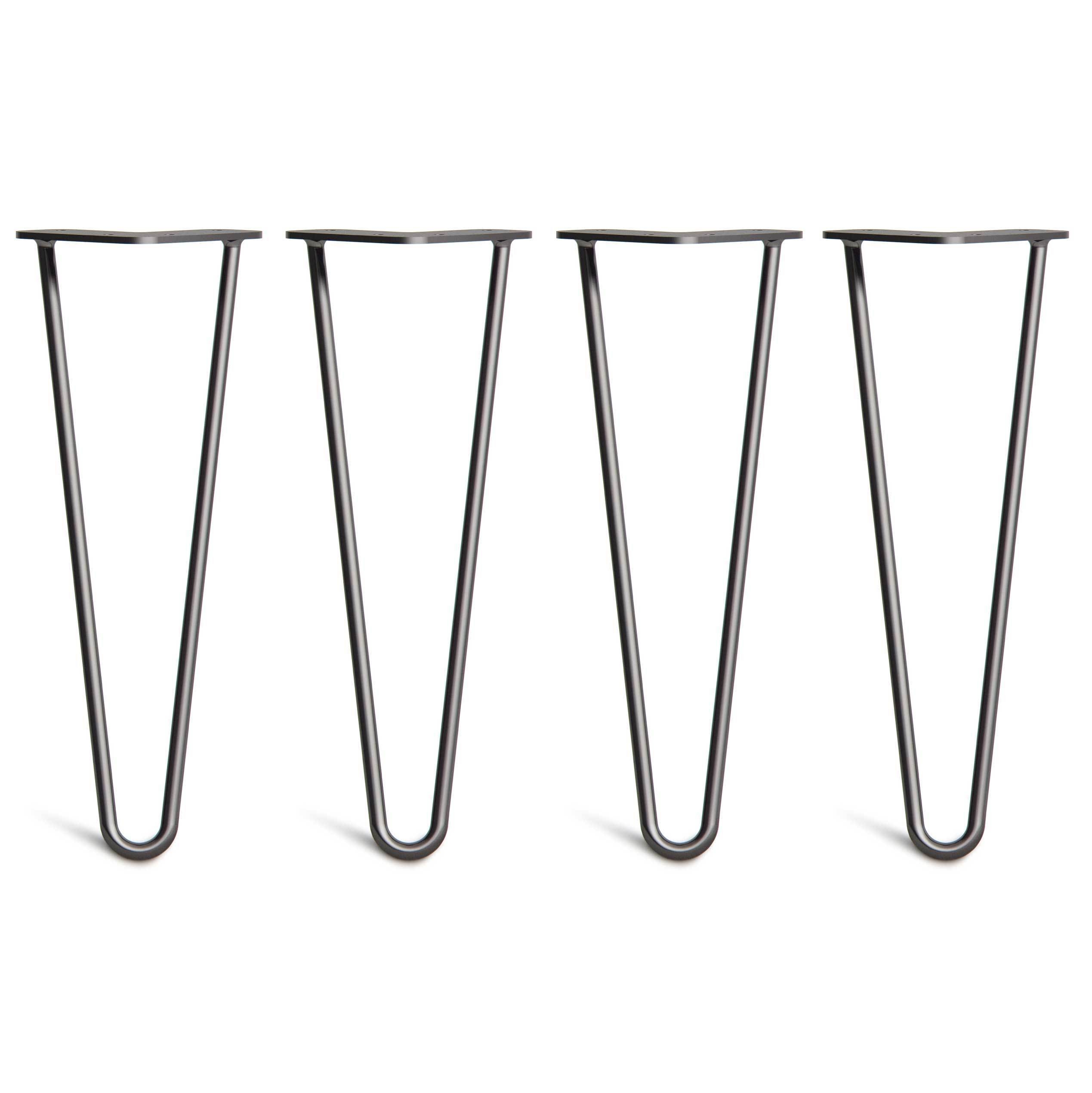 Coffee Table Hairpin Legs – Steel – Black – 35cm – 2 Rod Design – 10mm – Classic – Pack Of 4 – The Hairpin Leg Company