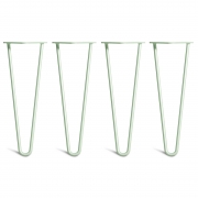 Coffee Table Hairpin Legs – Steel – Pastel Green – 35cm – 2 Rod Design – 10mm – Classic – Pack Of 4 – The Hairpin Leg Company