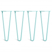 Coffee Table Hairpin Legs – Steel – Duck Egg Blue – 35cm – 2 Rod Design – 10mm – Classic – Pack Of 4 – The Hairpin Leg Company