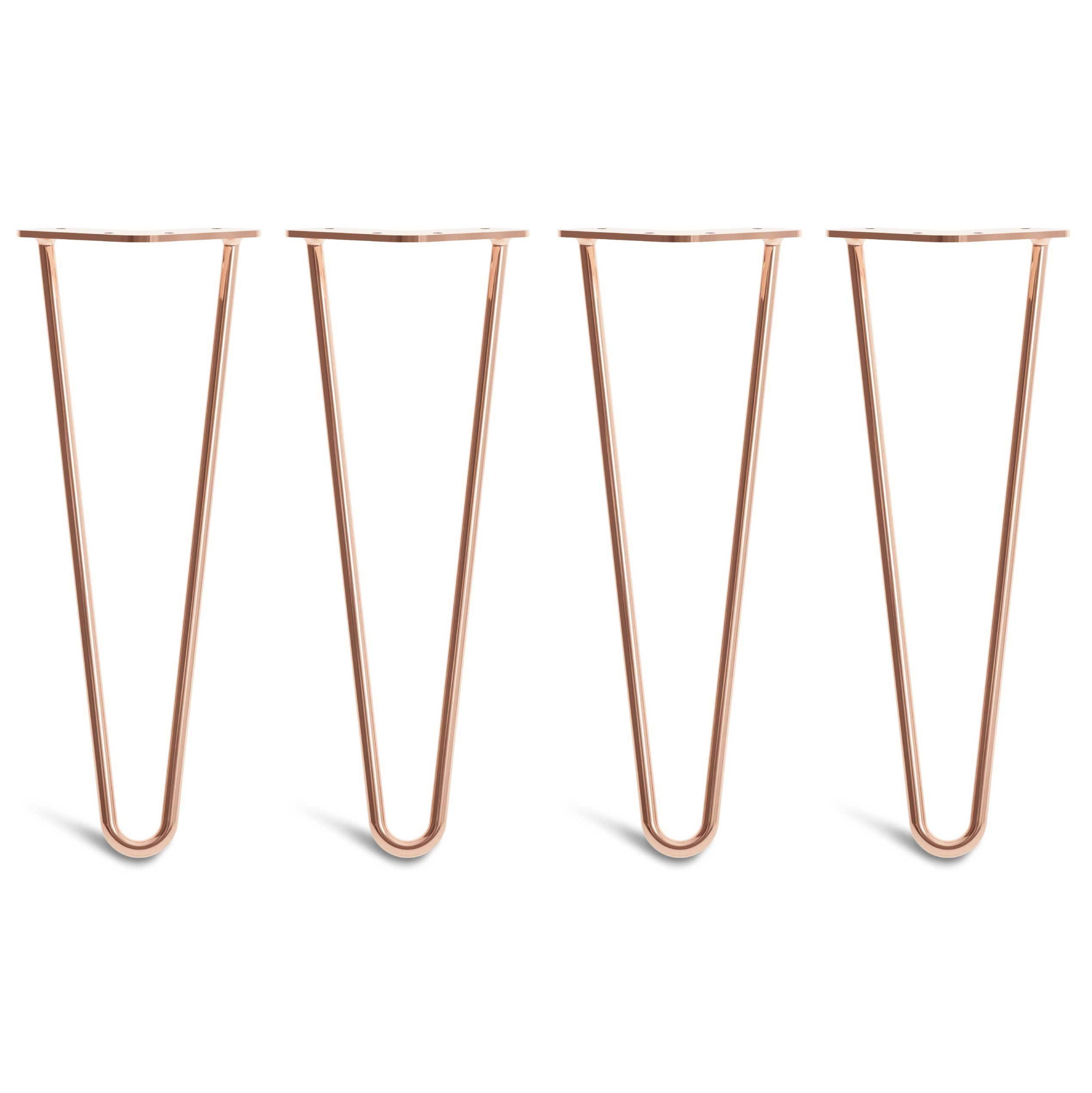Coffee Table Hairpin Legs – Steel – Copper – 35cm – 2 Rod Design – 10mm – Classic – Pack Of 4 – The Hairpin Leg Company