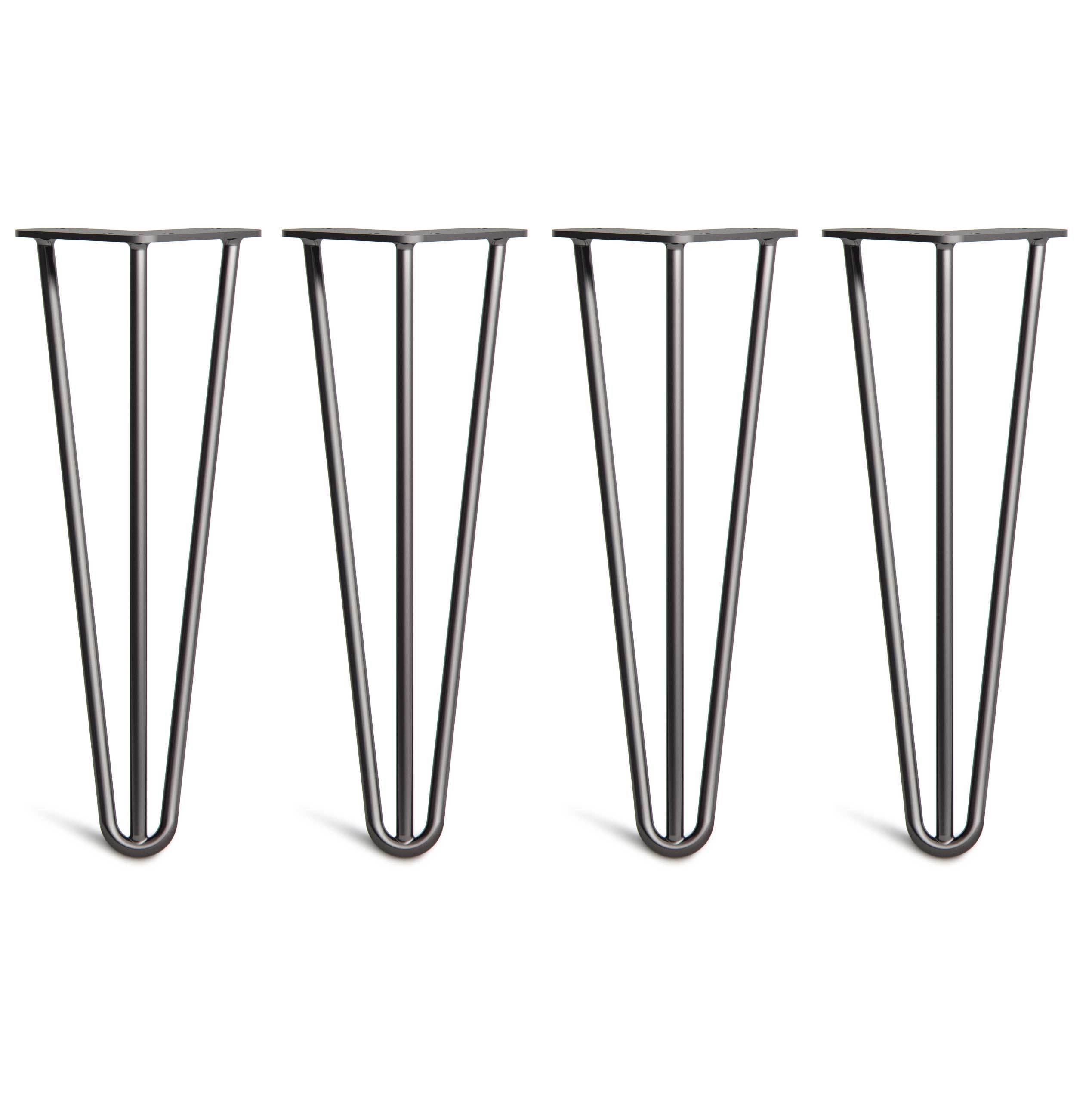 Coffee Table Hairpin Legs – Steel – Black – 35cm – 3 Rod Design – 10mm – Classic – Pack Of 4 – The Hairpin Leg Company