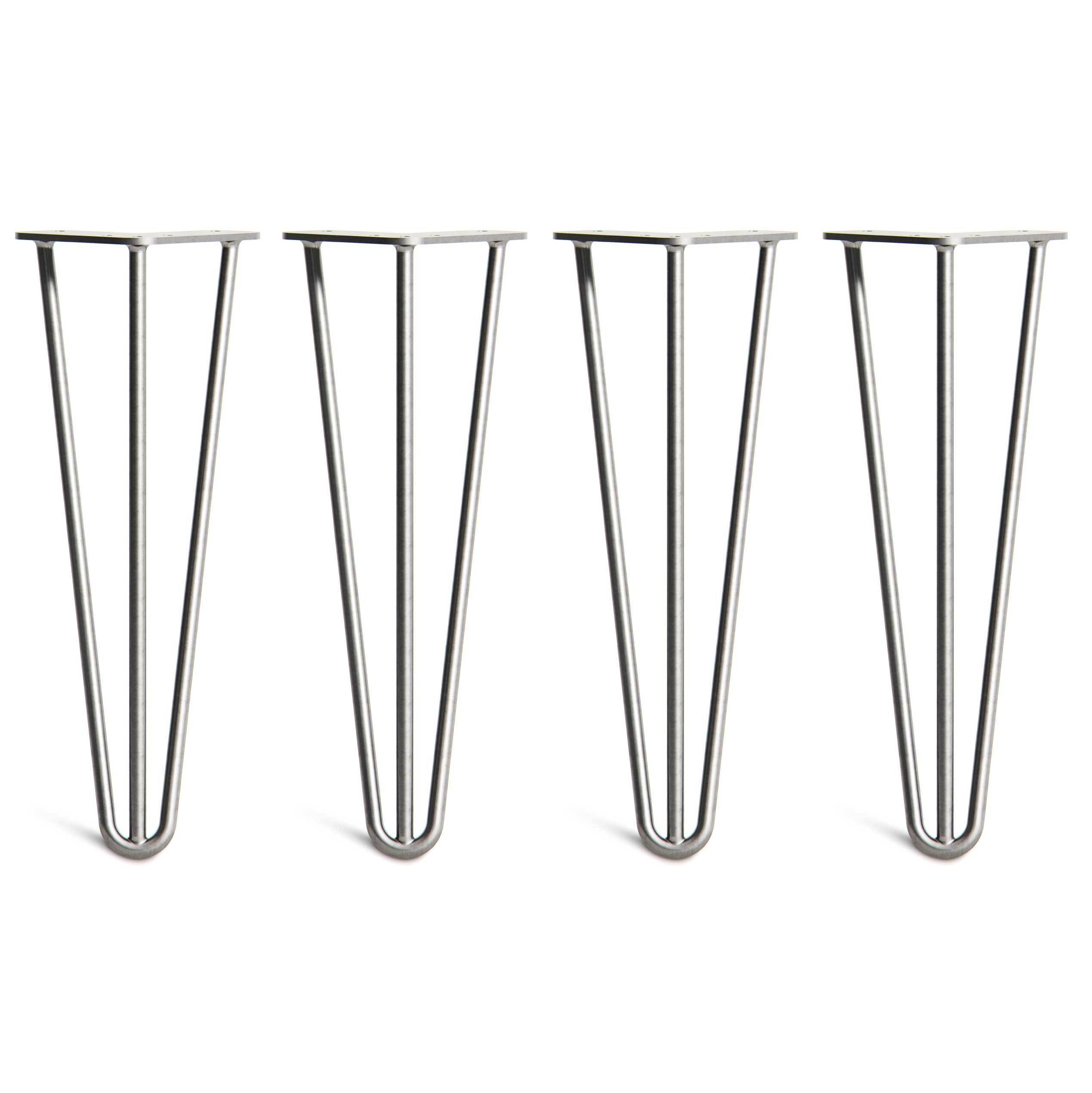 Coffee Table Hairpin Legs – Steel – Dark Grey – 35cm – 3 Rod Design – Zinc – 10mm – Classic – Pack Of 4 – The Hairpin Leg Company
