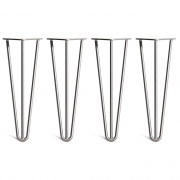Coffee Table Hairpin Legs – Steel – Dark Grey – 35cm – 3 Rod Design – Zinc – 10mm – Classic – Pack Of 4 – The Hairpin Leg Company
