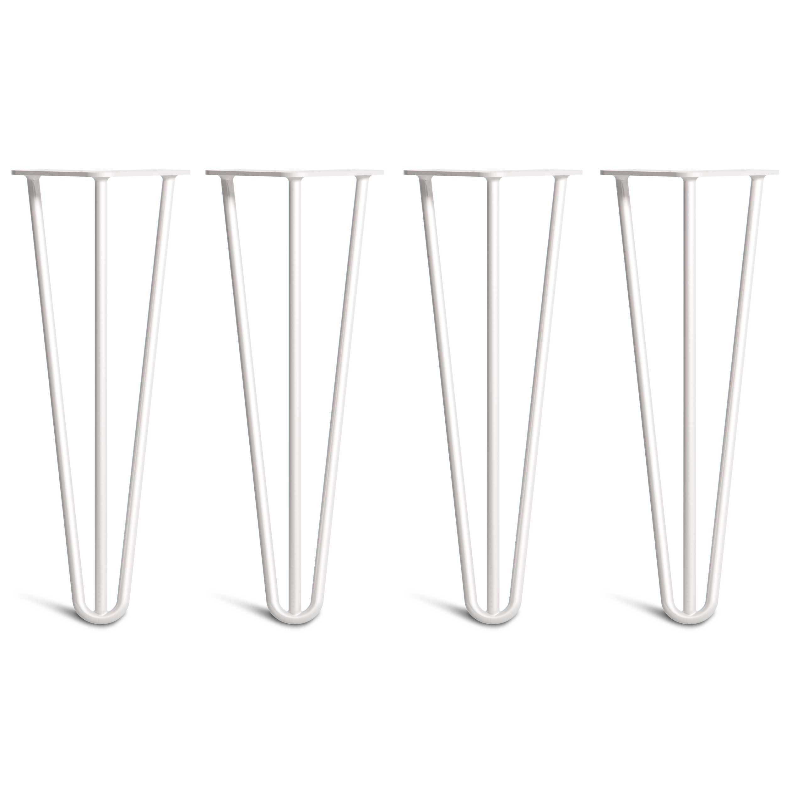 Coffee Table Hairpin Legs – Steel – White – 35cm – 3 Rod Design – 10mm – Classic – Pack Of 4 – The Hairpin Leg Company